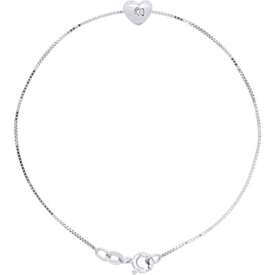 DIADEMA - Armband - Herz - Echter Diamant Weiß Einheitsgröße DIADEMA - Armband - Herz - Echter Diamant Weiß Einheitsgröße