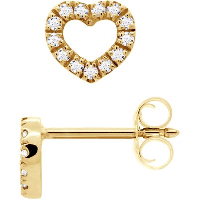 DIADEMA - Ohrringe mit Diamanten - Herz - Gelbgold Weiß Einheitsgröße DIADEMA - Ohrringe mit Diamanten - Herz - Gelbgold Weiß Einheitsgröße