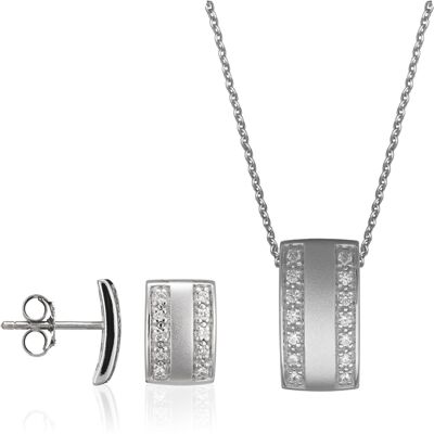 Orphelia Damen 925 Sterling Silber Set: Kettenanhänger + Ohrringe - Silber SET-5913 Silber Einheitsgröße Orphelia Damen 925 Sterling Silber Set: Kettenanhänger + Ohrringe - Silber SET-5913 Silber Einheitsgröße