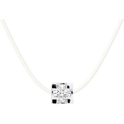DIADEMA - Halskette - Transparentes Nylon - Echter Diamant Weiß Einheitsgröße DIADEMA - Halskette - Transparentes Nylon - Echter Diamant Weiß Einheitsgröße