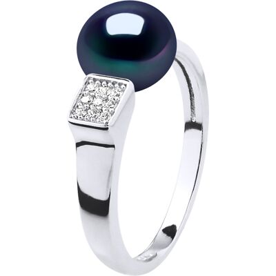 Diadema Ring Verstellbarer Süßwasserperlenschmuck 9-10mm Schwarz 925 Schwarz Einheitsgröße Diadema Ring Verstellbarer Süßwasserperlenschmuck 9-10mm Schwarz 925 Schwarz Einheitsgröße