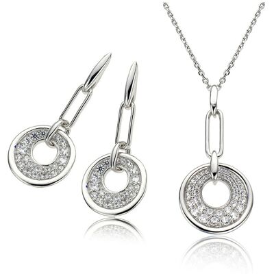 Orphelia Damen 925 Sterling Silber Set: Kettenanhänger + Ohrringe - Silber SET-5961 Silber Einheitsgröße Orphelia Damen 925 Sterling Silber Set: Kettenanhänger + Ohrringe - Silber SET-5961 Silber Einheitsgröße