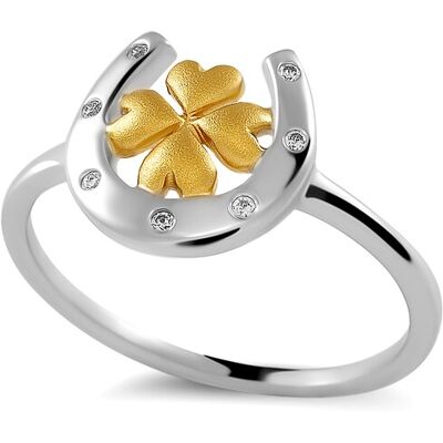 Orphelia „Signature“ Damen-Ring aus 925er Sterlingsilber – Silber/Gold ZR-7517 Silber Gold K Orphelia „Signature“ Damen-Ring aus 925er Sterlingsilber – Silber/Gold ZR-7517 Silber Gold K