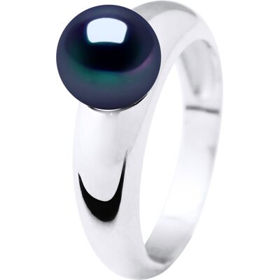 DIADEMA - Ring Echte Süßwasserperlen - Schwarz Tahitian Style Schwarz NICHT DIADEMA - Ring Echte Süßwasserperlen - Schwarz Tahitian Style Schwarz NICHT
