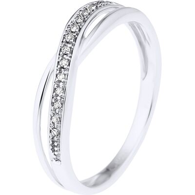 DIADEMA - Ring - Gekreuzt - Diamanten - Weißgold Weiß L 1/2 DIADEMA - Ring - Gekreuzt - Diamanten - Weißgold Weiß L 1/2