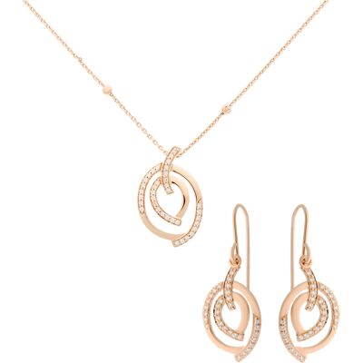Orphelia 'Celine' Damen-Set aus 925er Sterlingsilber: Kettenanhänger + Ohrringe - Rosé SET-7114/RG Rose Einheitsgröße Orphelia 'Celine' Damen-Set aus 925er Sterlingsilber: Kettenanhänger + Ohrringe - Rosé SET-7114/RG Rose Einheitsgröße