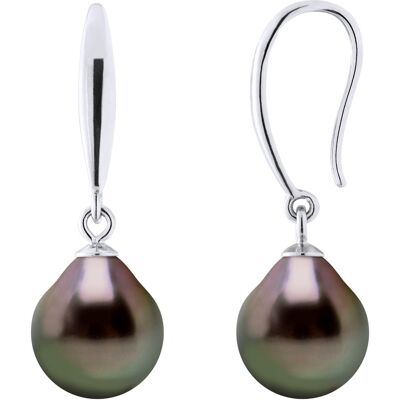 Ateliers Saint Germain Ohrringe aus Silber 925 und echten Tahiti-Zuchtperlen Birne 9-10 mm Schwarz Einheitsgröße Ateliers Saint Germain Ohrringe aus Silber 925 und echten Tahiti-Zuchtperlen Birne 9-10 mm Schwarz Einheitsgröße
