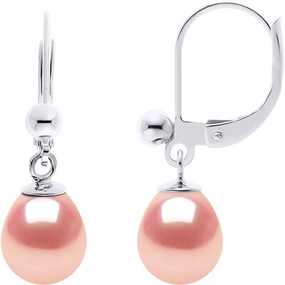 DIADEMA - Ohrringe - Silber und echte Süßwasserperlen - Rosa Rosa Einheitsgröße DIADEMA - Ohrringe - Silber und echte Süßwasserperlen - Rosa Rosa Einheitsgröße