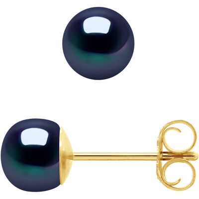 DIADEMA - Ohrringe - Echte Süßwasserperlen - Schwarzer Tahitian Style Schwarz Einheitsgröße DIADEMA - Ohrringe - Echte Süßwasserperlen - Schwarzer Tahitian Style Schwarz Einheitsgröße