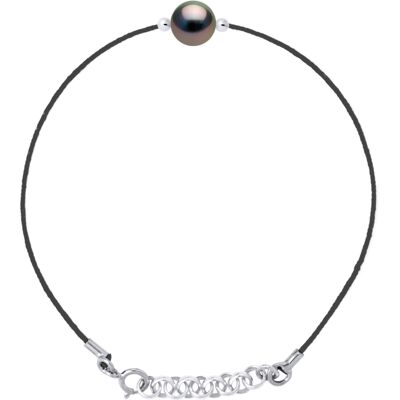 DIADEMA - Armband - Love Bond - Schwarzes Nylon - Tahiti-Perle - Regenbogen Natürlich Einheitsgröße DIADEMA - Armband - Love Bond - Schwarzes Nylon - Tahiti-Perle - Regenbogen Natürlich Einheitsgröße