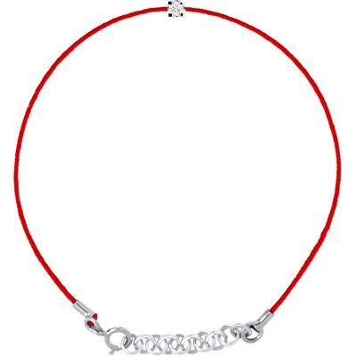 DIADEMA - Armband - Rotes Nylon - Echter Diamant Weiß Einheitsgröße DIADEMA - Armband - Rotes Nylon - Echter Diamant Weiß Einheitsgröße