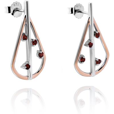 Orphelia 'Sacha' Damen 925 Sterlingsilber Tropfohrringe - Silber/Rose ZO-7496 Silber und Roségold Einheitsgröße Orphelia 'Sacha' Damen 925 Sterlingsilber Tropfohrringe - Silber/Rose ZO-7496 Silber und Roségold Einheitsgröße