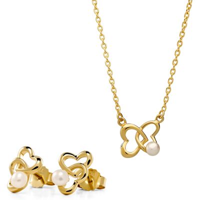 Orphelia 'Lili' Damen 925 Sterling Silber Set: Kettenanhänger + Ohrringe - Gold SET-7513/G Gold Einheitsgröße Orphelia 'Lili' Damen 925 Sterling Silber Set: Kettenanhänger + Ohrringe - Gold SET-7513/G Gold Einheitsgröße