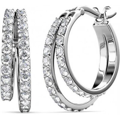 MYC Paris Duo-Ring-Ohrringe - Silber und Kristall Weißsilber Einheitsgröße MYC Paris Duo-Ring-Ohrringe - Silber und Kristall Weißsilber Einheitsgröße