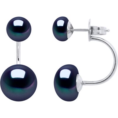Ateliers Saint Germain Ohrringe Duo Echte Süßwasser-Zuchtperlen Knopf 6 und 9 mm Schwarz Einheitsgröße Ateliers Saint Germain Ohrringe Duo Echte Süßwasser-Zuchtperlen Knopf 6 und 9 mm Schwarz Einheitsgröße