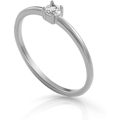 Orphelia 'Solitaire' Damenring aus 925er Sterlingsilber - Silber ZR-7527 Silber Q Orphelia 'Solitaire' Damenring aus 925er Sterlingsilber - Silber ZR-7527 Silber Q