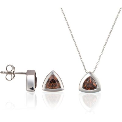 Orphelia Damen 925 Sterling Silber Set: Kettenanhänger + Ohrringe - Silber SET-5909 Silber Einheitsgröße Orphelia Damen 925 Sterling Silber Set: Kettenanhänger + Ohrringe - Silber SET-5909 Silber Einheitsgröße