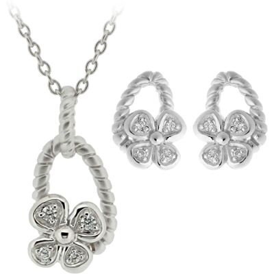 Orphelia Damen 925 Sterling Silber Set: Kettenanhänger + Ohrringe - Silber SET-6020 Silber Einheitsgröße Orphelia Damen 925 Sterling Silber Set: Kettenanhänger + Ohrringe - Silber SET-6020 Silber Einheitsgröße