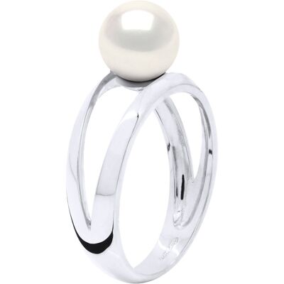 Ateliers Saint Germain Ring – Weißgold 375 – echte Süßwasser-Zuchtperle, rund 8–9 mm Weiß ICH Ateliers Saint Germain Ring – Weißgold 375 – echte Süßwasser-Zuchtperle, rund 8–9 mm Weiß ICH
