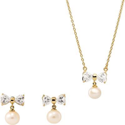 Orphelia 'Sparkle' Damen 925 Sterling Silber Set: Kettenanhänger + Ohrringe - Gold SET-7512 Gold Einheitsgröße Orphelia 'Sparkle' Damen 925 Sterling Silber Set: Kettenanhänger + Ohrringe - Gold SET-7512 Gold Einheitsgröße