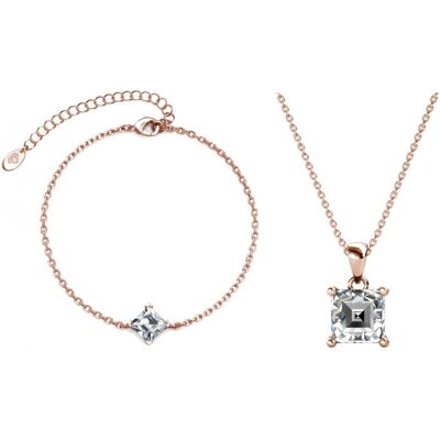 MYC Paris Einfaches quadratisches Handschellen-Set - Rose Gold und Kristall Weiß- und Roségold Einheitsgröße MYC Paris Einfaches quadratisches Handschellen-Set - Rose Gold und Kristall Weiß- und Roségold Einheitsgröße