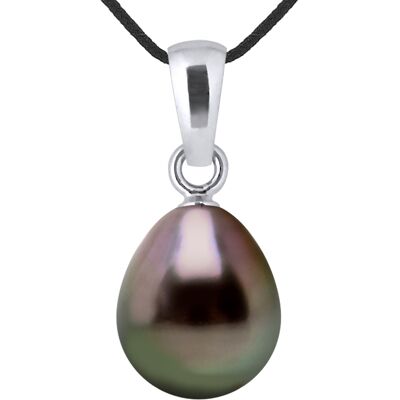 DIADEMA - Halskette - Liebesband - Schwarzes Nylon - Silber - Tahiti-Perle Natürlich Einheitsgröße DIADEMA - Halskette - Liebesband - Schwarzes Nylon - Silber - Tahiti-Perle Natürlich Einheitsgröße