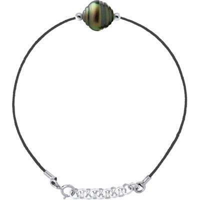 DIADEMA - Armband Love Bond - Schwarzes Nylon - Tahiti-Perle - Regenbogen Natürlich Einheitsgröße DIADEMA - Armband Love Bond - Schwarzes Nylon - Tahiti-Perle - Regenbogen Natürlich Einheitsgröße