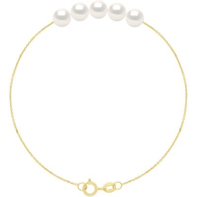 Ateliers Saint Germain Armband – 5 echte Süßwasser-Zuchtperlen rund 6–7 mm Weiß Einheitsgröße Ateliers Saint Germain Armband – 5 echte Süßwasser-Zuchtperlen rund 6–7 mm Weiß Einheitsgröße