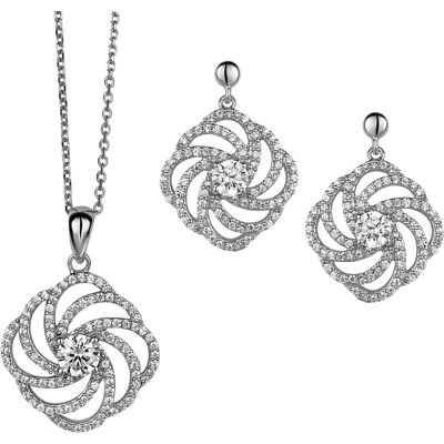 Orphelia Damen 925 Sterling Silber Set: Kettenanhänger + Ohrringe - Silber SET-5178 Silber Einheitsgröße Orphelia Damen 925 Sterling Silber Set: Kettenanhänger + Ohrringe - Silber SET-5178 Silber Einheitsgröße