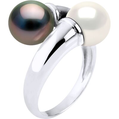 DIADEMA - Ring You & Me - Echte Süßwasserperlen und Tahiti-Perlen - Weiß Natürlich R DIADEMA - Ring You & Me - Echte Süßwasserperlen und Tahiti-Perlen - Weiß Natürlich R
