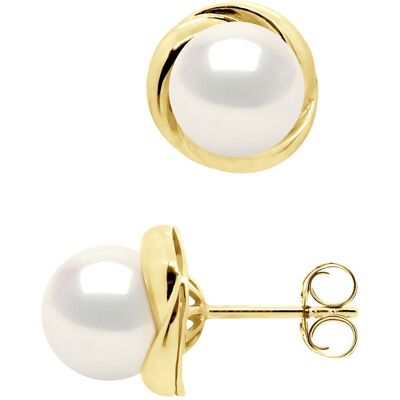 Ateliers Saint Germain Ohrringe aus Gelbgold – echte Süßwasser-Zuchtperlen rund 7–8 mm Gelb Einheitsgröße Ateliers Saint Germain Ohrringe aus Gelbgold – echte Süßwasser-Zuchtperlen rund 7–8 mm Gelb Einheitsgröße