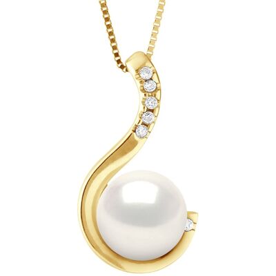 Ateliers Saint Germain Anhängerschmuck aus 0,06 Karat Weißgold und echter Süßwasser-Zuchtperle – FARBE NATÜRLICHES WEIß – Rund 9–10 mm Gelb Einheitsgröße Ateliers Saint Germain Anhängerschmuck aus 0,06 Karat Weißgold und echter Süßwasser-Zuchtperle – FARBE NATÜRLICHES WEIß – Rund 9–10 mm Gelb Einheitsgröße