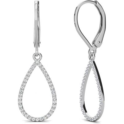 MYC Paris Laelia Ohrringe mit baumelndem Ring - Silber und Kristall Weißsilber Einheitsgröße MYC Paris Laelia Ohrringe mit baumelndem Ring - Silber und Kristall Weißsilber Einheitsgröße