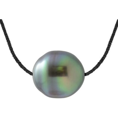 Ateliers Saint Germain Halskette Love Links aus gedrehtem Nylon in SCHWARZer Farbe, verziert mit einer echten Tahiti-Zuchtperle im Kreis von 9-10 mm Schwarz Einheitsgröße Ateliers Saint Germain Halskette Love Links aus gedrehtem Nylon in SCHWARZer Farbe, verziert mit einer echten Tahiti-Zuchtperle im Kreis von 9-10 mm Schwarz Einheitsgröße