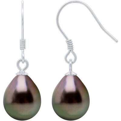 Ateliers Saint Germain Ohrringe aus Silber 925 und echten Tahiti-Zuchtperlen Birne 9-10 mm Schwarz Einheitsgröße Ateliers Saint Germain Ohrringe aus Silber 925 und echten Tahiti-Zuchtperlen Birne 9-10 mm Schwarz Einheitsgröße