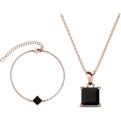 MYC Paris Einfaches quadratisches Handschellen-Set - Rose Gold und Kristall Schwarz und Roségold Einheitsgröße MYC Paris Einfaches quadratisches Handschellen-Set - Rose Gold und Kristall Schwarz und Roségold Einheitsgröße