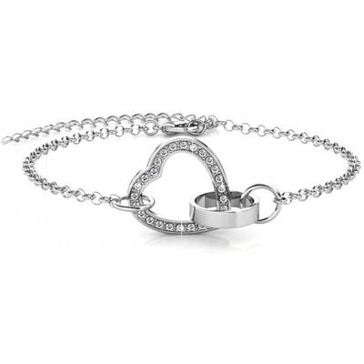 MYC Paris Verschlossenes Herz-Armband - Silber und Kristall Weißsilber 16cm MYC Paris Verschlossenes Herz-Armband - Silber und Kristall Weißsilber 16cm