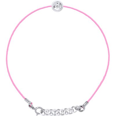 DIADEMA - Armband - Rosa Nylon - Echter Diamant Weiß Einheitsgröße DIADEMA - Armband - Rosa Nylon - Echter Diamant Weiß Einheitsgröße