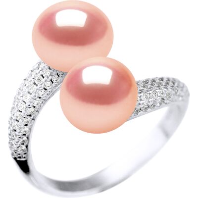 Diadema Ring YOU AND ME 2 Wasserperlen Sweet 9-10 mm Natural Rose Schmuck 925 Rosa Einheitsgröße Diadema Ring YOU AND ME 2 Wasserperlen Sweet 9-10 mm Natural Rose Schmuck 925 Rosa Einheitsgröße