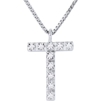 DIADEMA - Halskette mit Diamanten - T - Weißgold Weiß Einheitsgröße DIADEMA - Halskette mit Diamanten - T - Weißgold Weiß Einheitsgröße