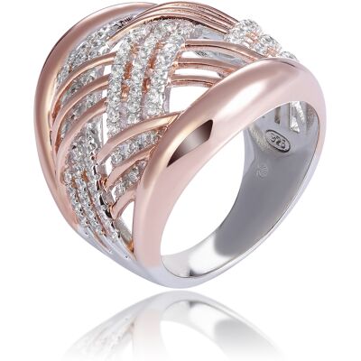 Orphelia Damen-Ring Sterling-Silber 925 – Silber/Rosé ZR-7447 Silber und Roségold K Orphelia Damen-Ring Sterling-Silber 925 – Silber/Rosé ZR-7447 Silber und Roségold K