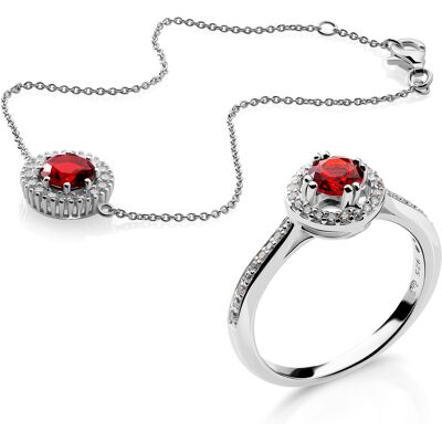 Orphelia 'Kaia' Damen-Set aus 925er Sterlingsilber: Armband + Ring - Silber SET-7477/RU Silber L Orphelia 'Kaia' Damen-Set aus 925er Sterlingsilber: Armband + Ring - Silber SET-7477/RU Silber L