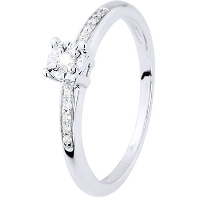 Diadema Diamant Solitaire unterstützt 0,070 Cts Illusion 1 Ct Weißgold mit vier Krallen gesetzt Weiß K Diadema Diamant Solitaire unterstützt 0,070 Cts Illusion 1 Ct Weißgold mit vier Krallen gesetzt Weiß K