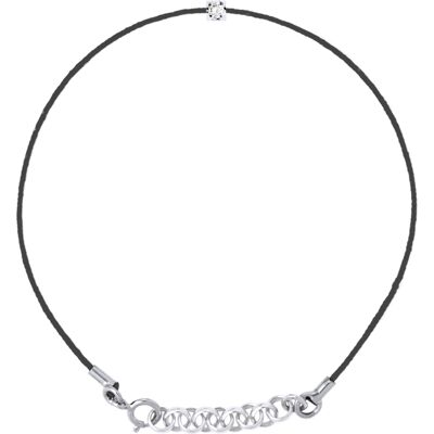 DIADEMA - Armband - Schwarzes Nylon - Echter Diamant Weiß Einheitsgröße DIADEMA - Armband - Schwarzes Nylon - Echter Diamant Weiß Einheitsgröße