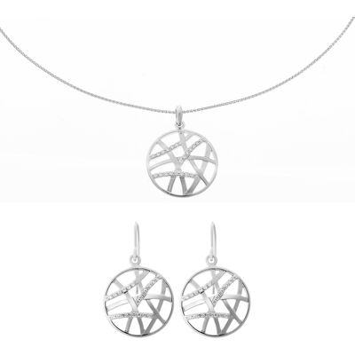 Orphelia 'Amabella' Damen 925 Sterling Silber Set: Kettenanhänger + Ohrringe - Silber SET-7098 Silber Einheitsgröße Orphelia 'Amabella' Damen 925 Sterling Silber Set: Kettenanhänger + Ohrringe - Silber SET-7098 Silber Einheitsgröße