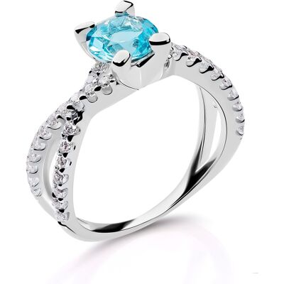 Orphelia Damen-Ring Sterling-Silber 925 – Silber ZR-7478/AQ Silber L Orphelia Damen-Ring Sterling-Silber 925 – Silber ZR-7478/AQ Silber L