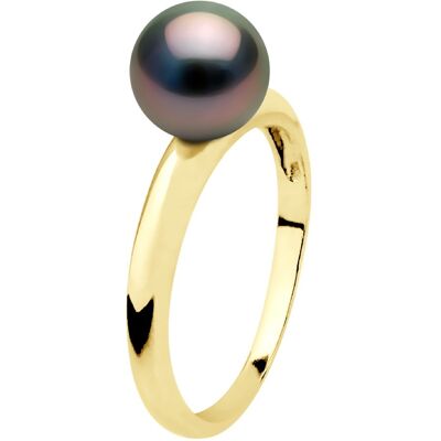 Ateliers Saint Germain Armreif-Ring, echte Tahiti-Zuchtperle, rund, 7,5–8 mm – Gelbgold Gelb NICHT Ateliers Saint Germain Armreif-Ring, echte Tahiti-Zuchtperle, rund, 7,5–8 mm – Gelbgold Gelb NICHT