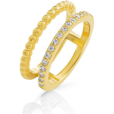 Orphelia 'Chic' Damen-Ring aus 925er Sterlingsilber – Gold ZR-7537/G Gold Q Orphelia 'Chic' Damen-Ring aus 925er Sterlingsilber – Gold ZR-7537/G Gold Q