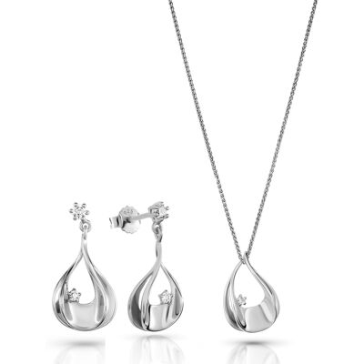 Orphelia 'Etoile' Damen 925 Sterling Silber Set: Kettenanhänger + Ohrringe - Silber SET-7524 Silber Einheitsgröße Orphelia 'Etoile' Damen 925 Sterling Silber Set: Kettenanhänger + Ohrringe - Silber SET-7524 Silber Einheitsgröße