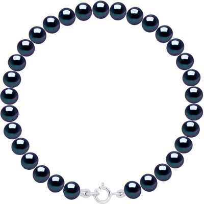 Ateliers Saint Germain Armband aus echten Süßwasser-Zuchtperlen, halbrund, 5–6 mm Schwarz Einheitsgröße Ateliers Saint Germain Armband aus echten Süßwasser-Zuchtperlen, halbrund, 5–6 mm Schwarz Einheitsgröße
